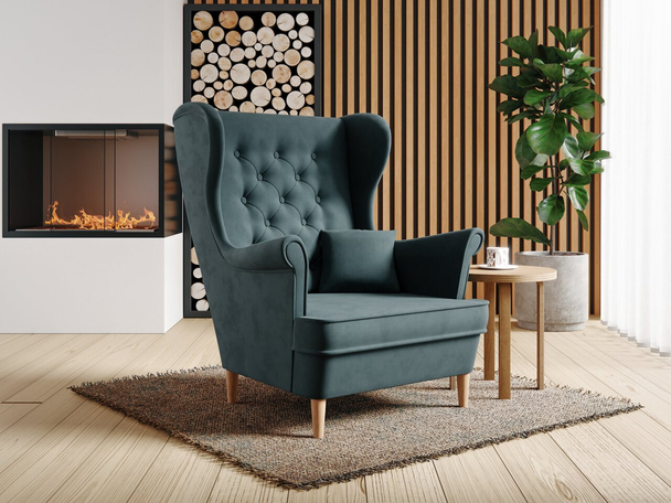 Fauteuil sur pieds Oslo II Gris foncé