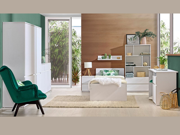 Ensemble de meubles pour chambre d'adolescent Arcadia blanc