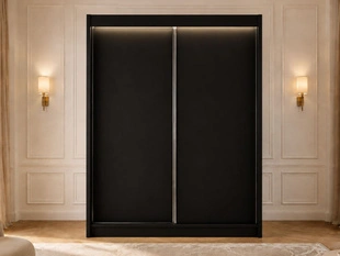 Armoire Portes Coulissantes avec éclairage LED Diano Noir