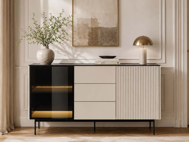 Commode de Rangement avec éclairage LED Cachemire