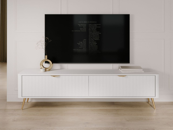 Meuble TV Rangement 200 cm Latina Blanc