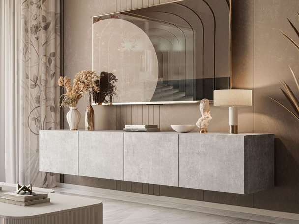 Meuble TV Rangement Nodoo Gris