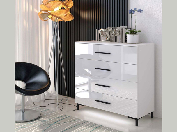 Commode de Rangement avec éclairage LED Nuveo Blanc