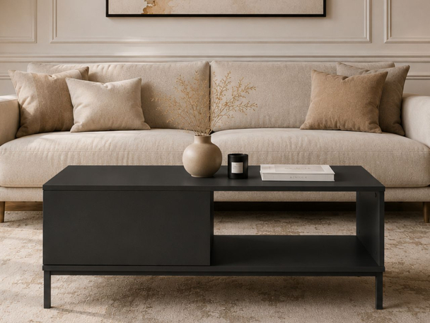 Table Basse avec Rangement Soroko Noir