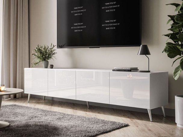 Meuble TV Rangement Nodoo Blanc