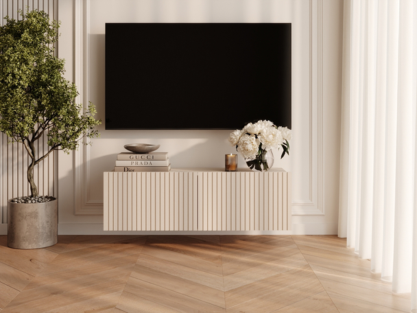 Meuble TV avec portes 100 cm Kioto Cachemire