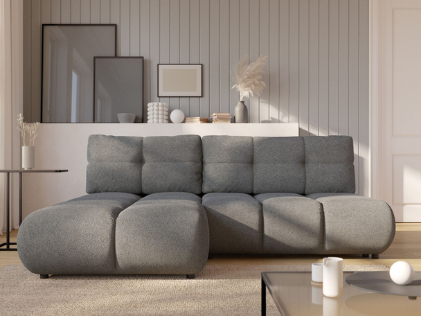 Canapé d'Angle Gauche Convertible avec Coffre Milet Gris