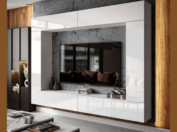 Meuble mural suspendu pour le salon Nodoo Blanc