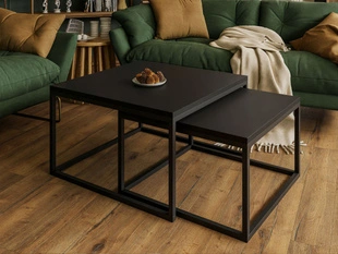 Tables Basses Gigognes Asumi Noir 36x42