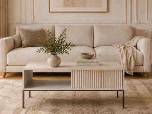 Table Basse avec Rangement Amber Cachemire