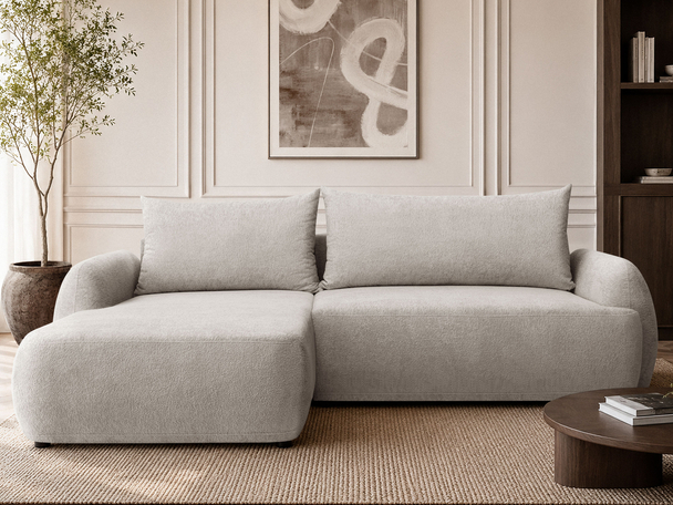 Canapé d'Angle Convertible avec Coffre Levio Beige