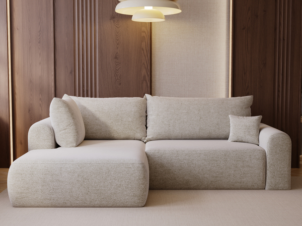 Canapé d'Angle Convertible avec Coffre Savana Bis Beige clair