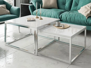 Tables Basses Gigognes Asumi Blanc Brillant 40x46