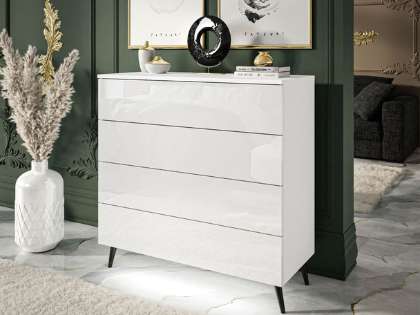 Commode de Rangement avec éclairage LED Nuveo Blanc