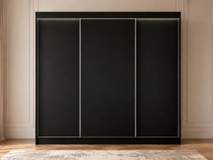Armoire Portes Coulissantes avec éclairage LED Diano Noir