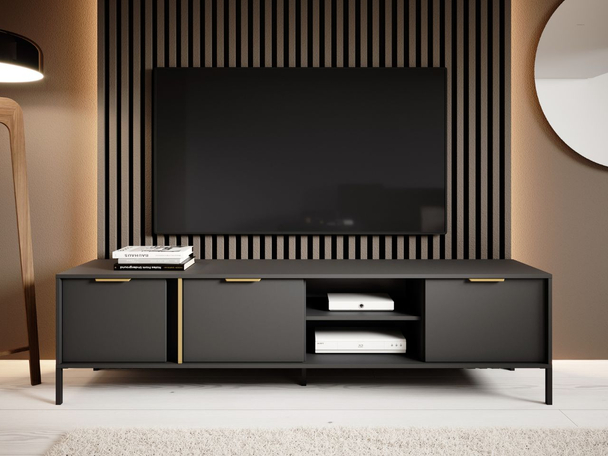 Meuble TV Rangement 203 cm Drino Anthracite