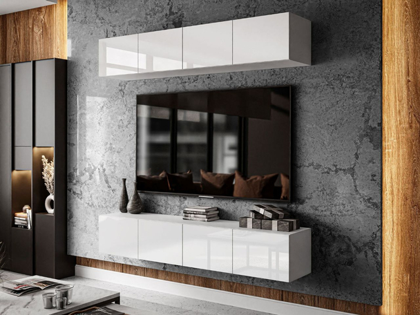 Meuble mural suspendu pour le salon Nodoo Blanc