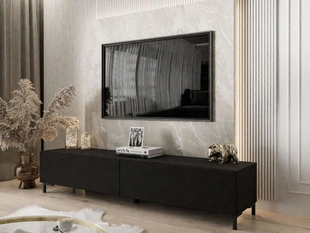 Meuble TV Rangement avec éclairage LED Sorelle Noir