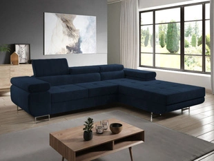 Canapé d'Angle Droite Convertible avec Coffre Solam Bleu foncé