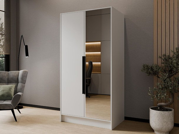 Armoire avec Miroir Lucca Blanc