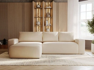 Canapé d'Angle Gauche Convertible avec Coffre Tazones Beige