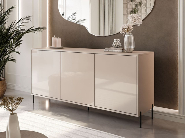 Commode sur pieds en métal pour le salon Vivance Cachemire brillant