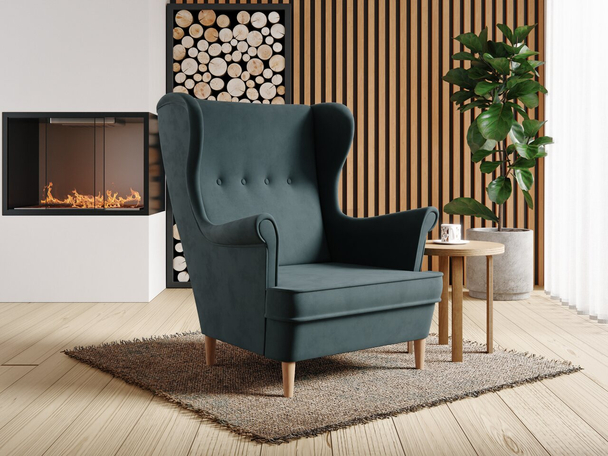 Fauteuil sur pieds Oslo Gris foncé