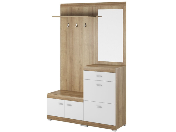 Dressing avec miroir Reno Chêne de Riviera, blanc