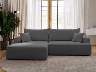 Canapé d'Angle Gauche Convertible avec Coffre California Gris