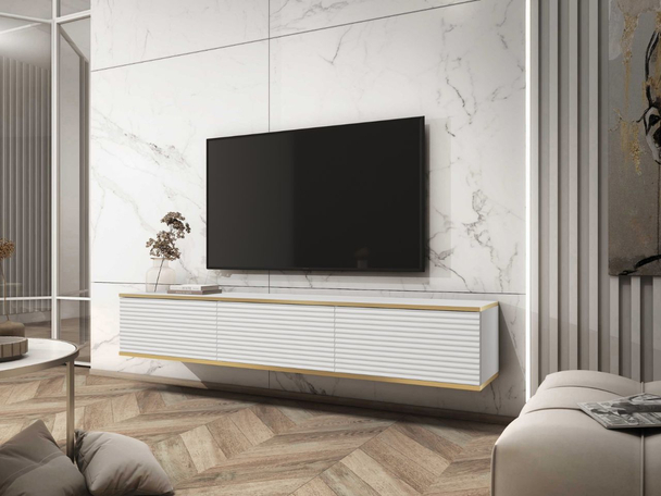 Meuble TV Rangement Diolo blanc