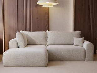 Canapé d'Angle Convertible avec Coffre Savana Bis Beige clair