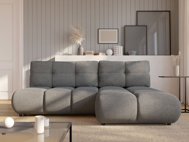 Canapé d'Angle Droite Convertible avec Coffre Milet Gris