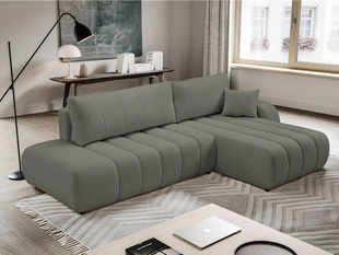 Canapé d'Angle Droite Convertible avec Coffre Adoro Gris