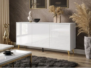 Commode à trois portes 154 cm Vivance Brillant blanc