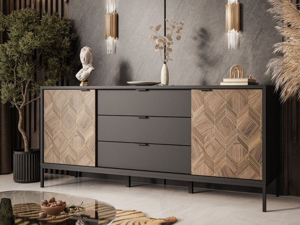 Buffet à Tiroirs 185 cm Tavio Noir