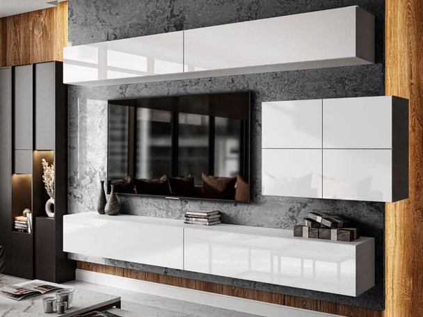 Meuble mural suspendu pour le salon Nodoo Blanc