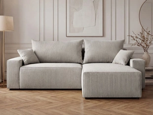 Canapé d'Angle Convertible Réversible avec Coffre Nivo Gris