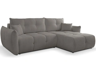 Canapé d'Angle Convertible avec Coffre Réversible Bene Gris foncé