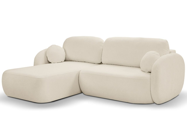 Canapé d'Angle Gauche Convertible avec Coffre Oreo Beige