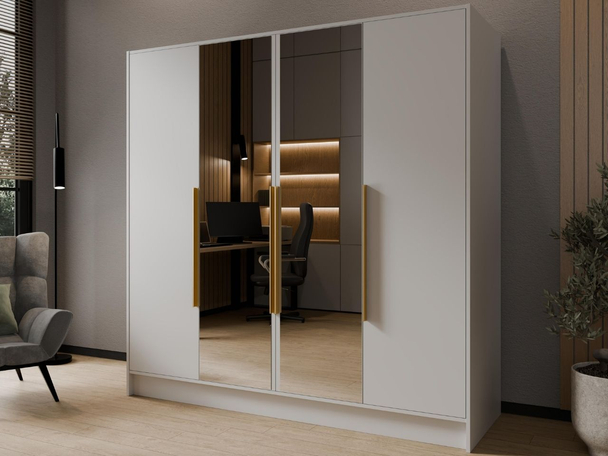 Armoire avec Miroir Lucca Blanc