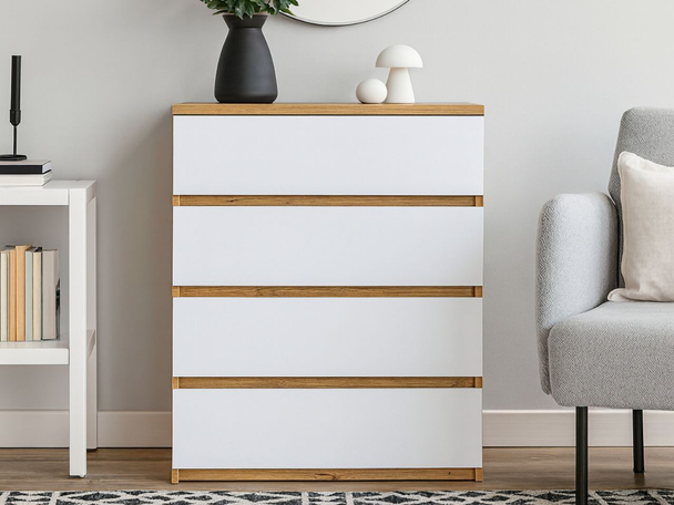 Commode de Rangement Arcadia Marron, Blanc