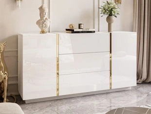 Buffet à Tiroirs Lunelie Brillant blanc