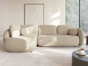 Canapé d'Angle Gauche Convertible avec Coffre Carino Beige