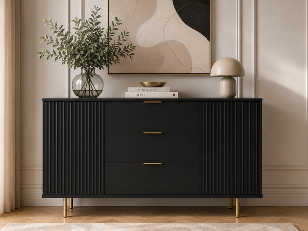 Commode de Rangement Ankara Noir mat
