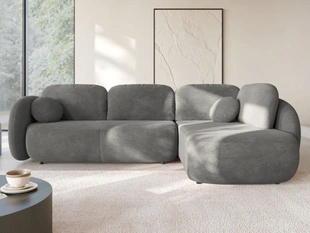 Canapé d'Angle Droite Convertible avec Coffre Carino Gris