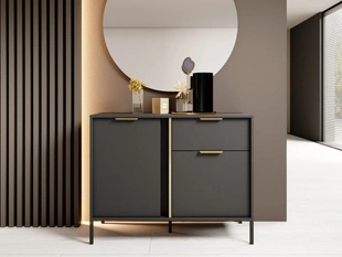 Commode avec portes et un tiroir Drino Anthracite