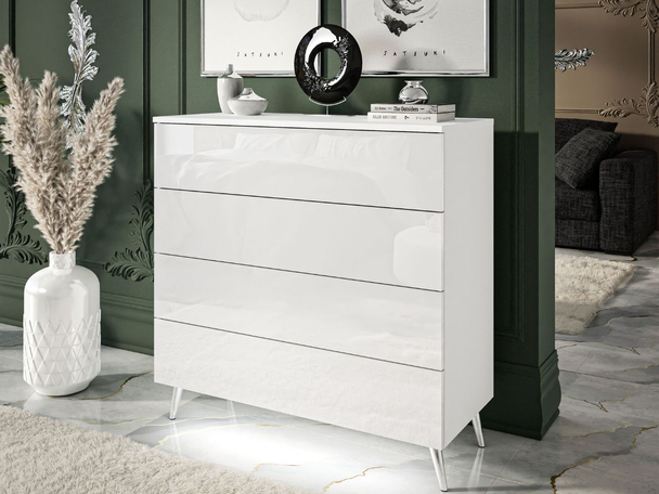 Commode de Rangement avec éclairage LED Nuveo Blanc