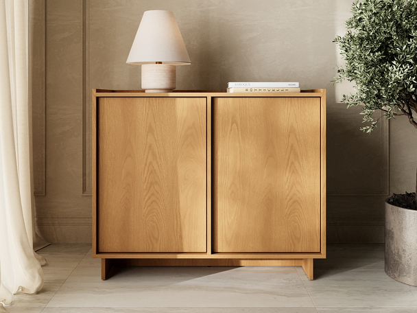 Commode avec portes 98 cm Azumi Chêne Caramel