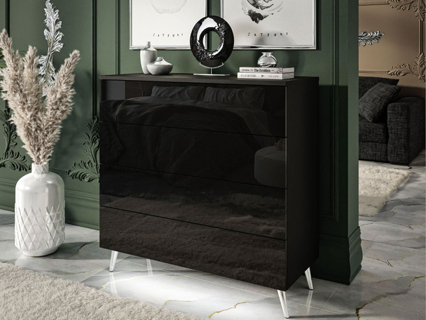 Commode de Rangement avec éclairage LED Nuveo Noir