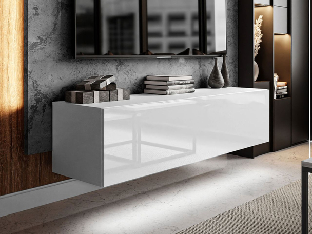 Meuble TV Rangement Nodoo Blanc